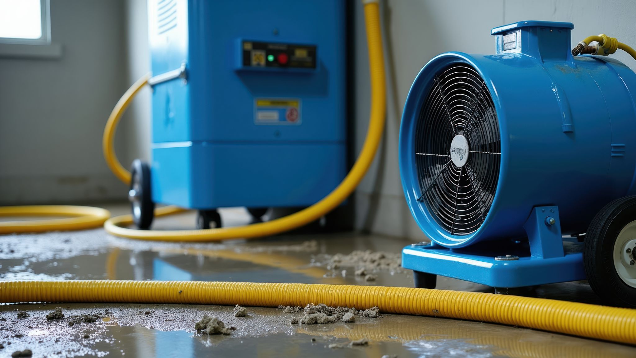 Gas cylinders for dehumidification during construction